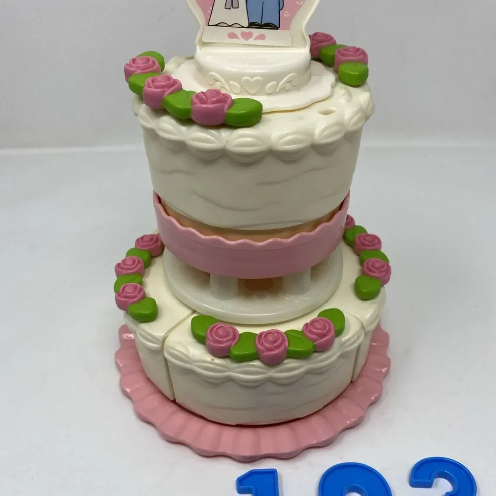 VTG 1987 Fisher-Price Fun With Food Create-A-Cake Set USA Wedding Birthday